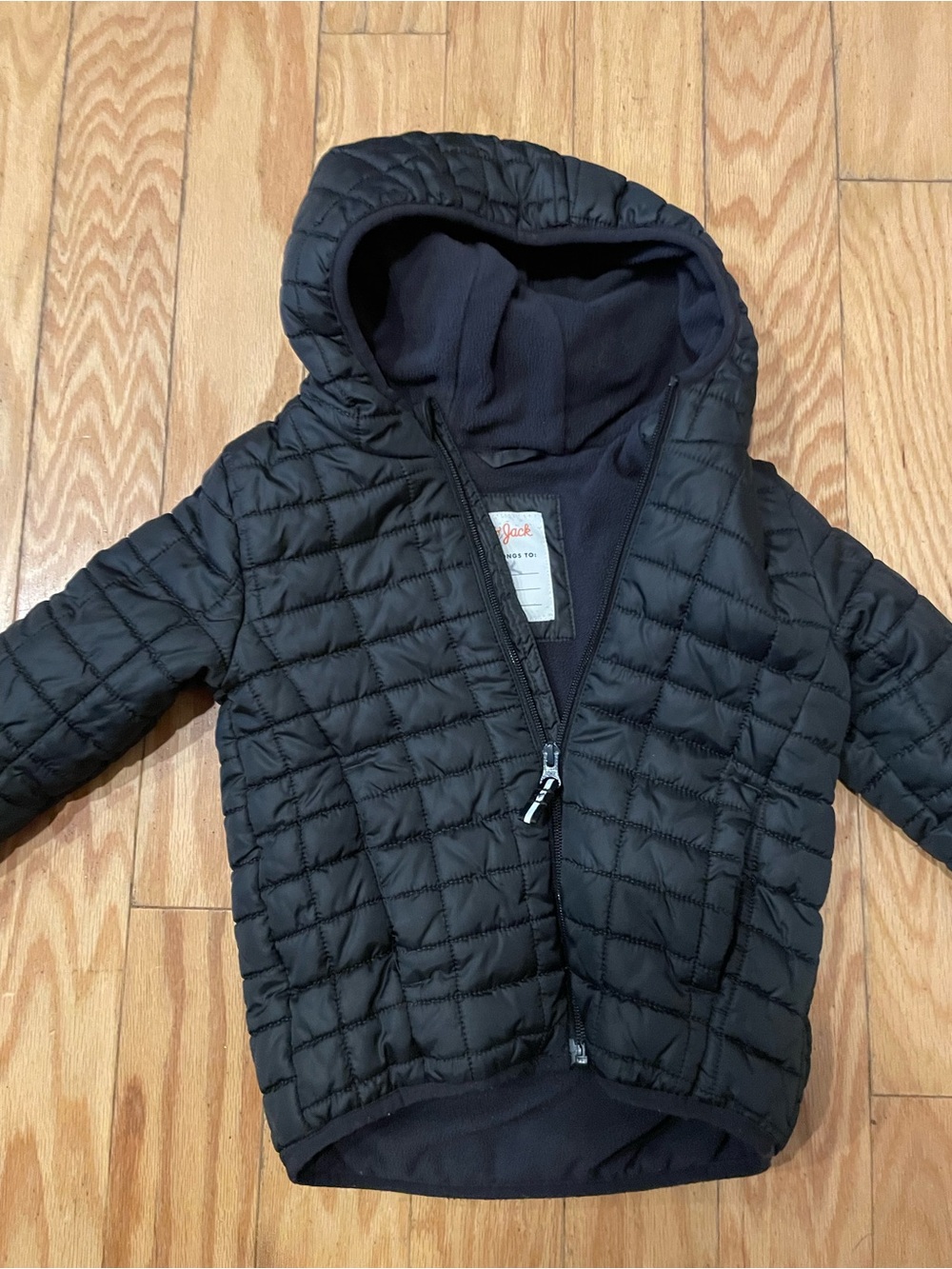 Cat & Jack Black Quilted Jacket with Hood